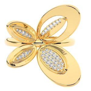 Gold Butterfly Nature Ring